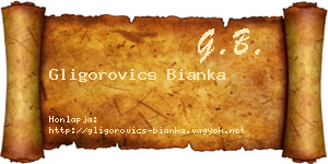 Gligorovics Bianka névjegykártya